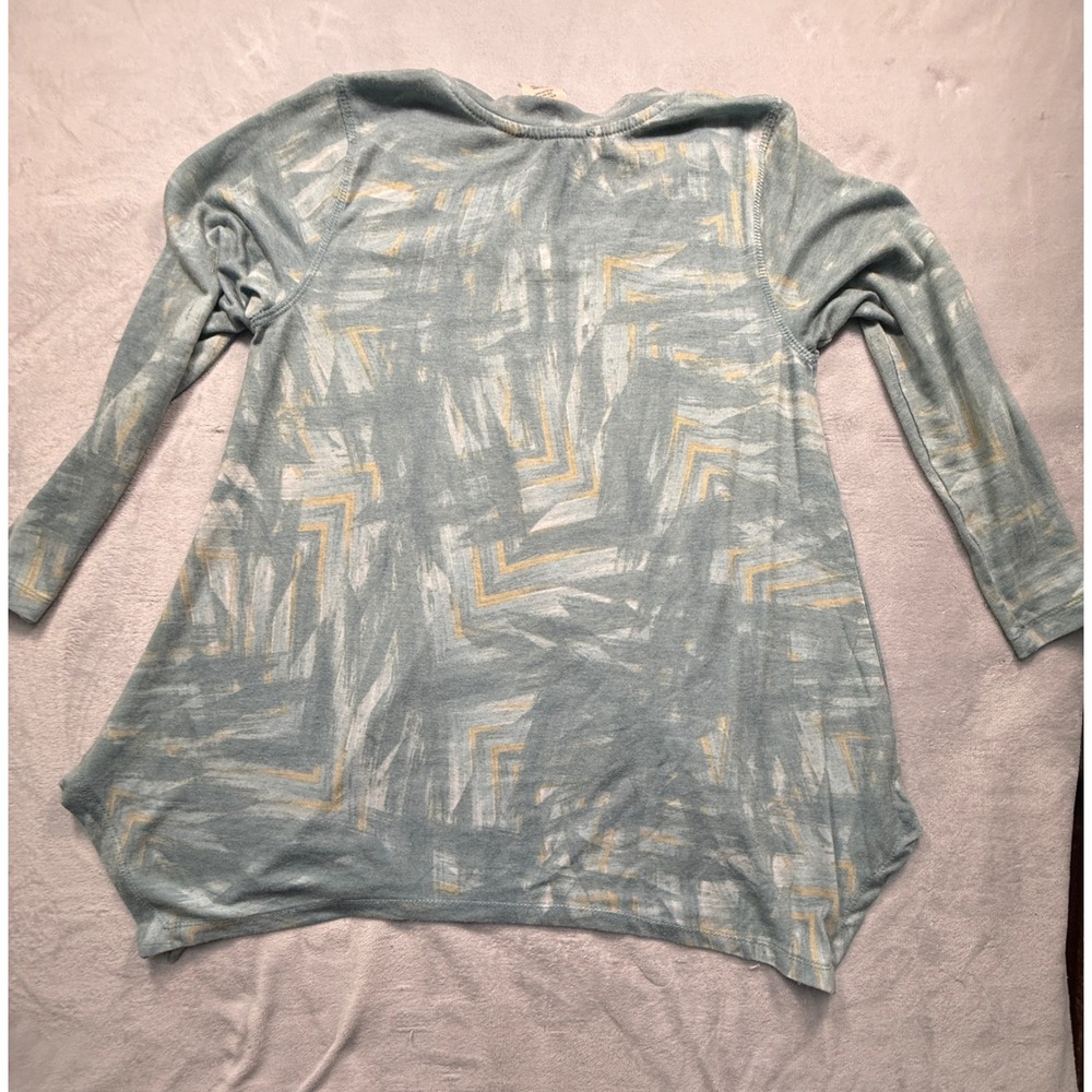 Philosophy Shirt Womens Large Blue Shark Bite Long Sleeve Tunic Print Artsy A13 - Picture 7 of 7